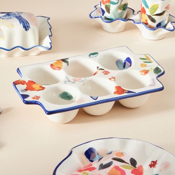 LAST ONE ! Anthropologie HAPPY BRIGHT CHEERFUL Luna Bakeware Egg Crate NWT - Picture 2 of 6
